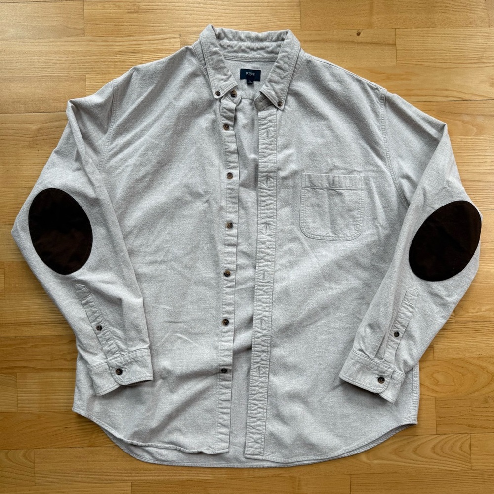Jcrew tan flannel button up shirt